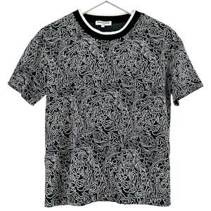 Opening Ceremony Black & White Bold Trippy Graphic Print T-Shirt Tee sz M
